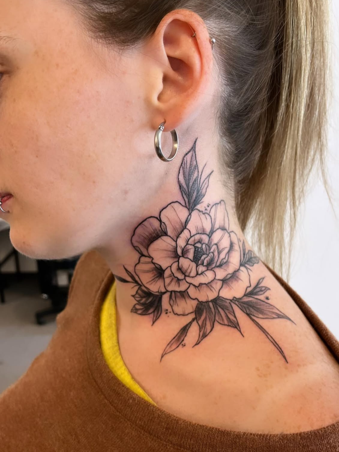 Fine line tattoo work